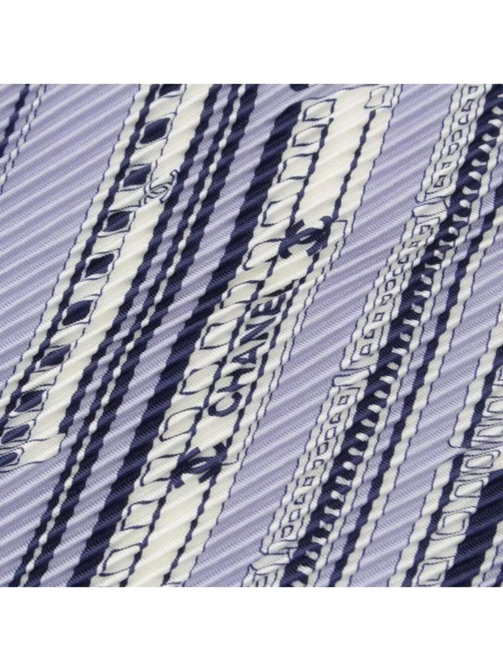 Chanel Silk CC Logo Scarf Purple